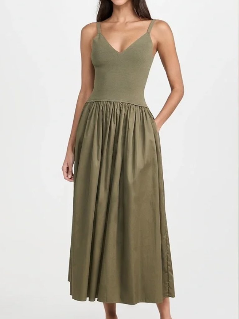 La Ligne Knit Combo Dress With Poplin Skirt Nwt